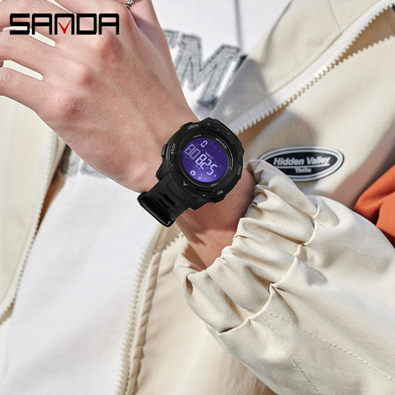 RELOJ SANDA ORIGINAL - NEGRO, GRIS, VERDE Y ROJO 2145 | SAN-88 - SAN-89 - SAN-90 - SAN-91