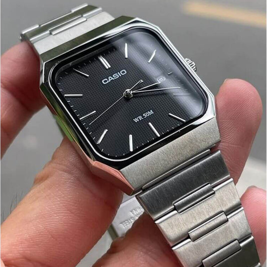 RELOJ CASIO ORIGINAL MTP-B185D-1AVDF NEGRO | CAS-88