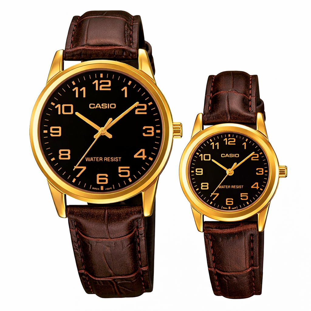 RELOJES CASIO DE CUERO PARA PAREJA DE COLOR MARRÓN | CAS-3, CAS-41