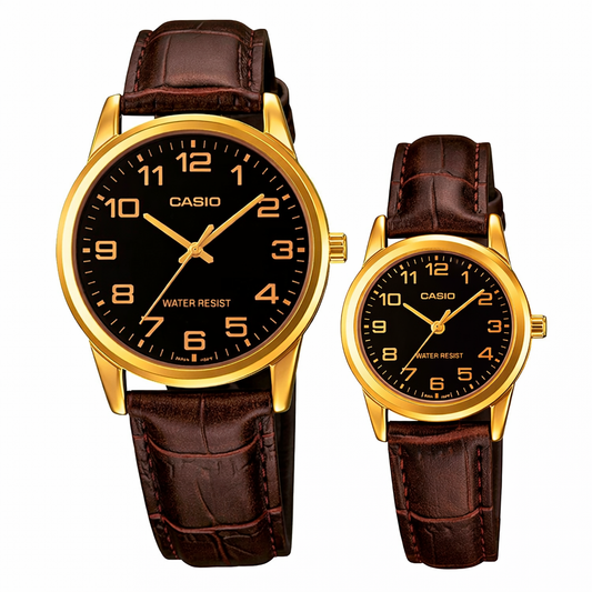 RELOJES CASIO DE CUERO PARA PAREJA DE COLOR MARRÓN | CAS-3, CAS-41