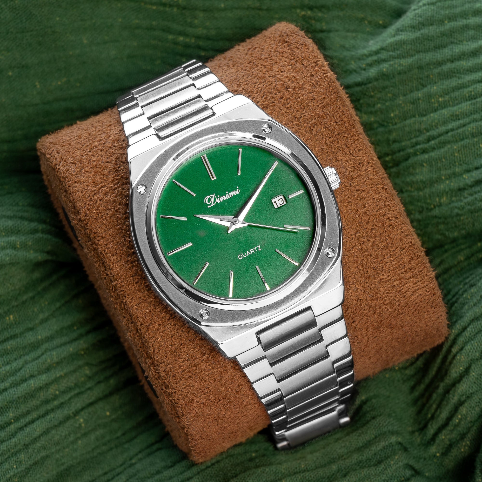 RELOJ DINIMI ACERO ORIGINAL COLOR VERDE-BLANCO Y PLATEADO| DIN-5, DIN-6, DIN-7