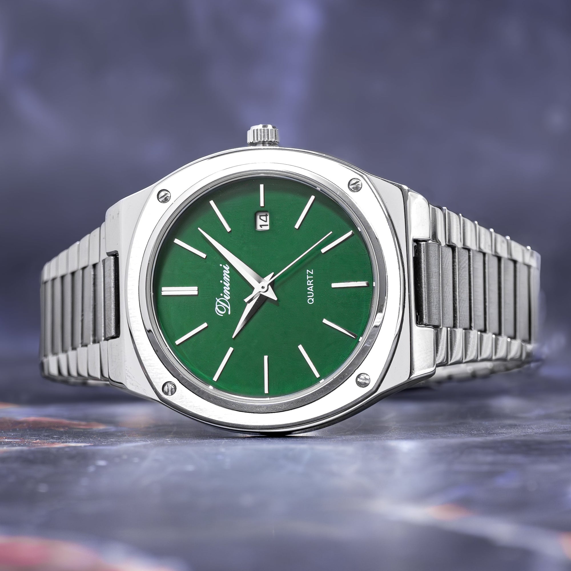 RELOJ DINIMI ACERO ORIGINAL COLOR VERDE-BLANCO Y PLATEADO| DIN-5, DIN-6, DIN-7