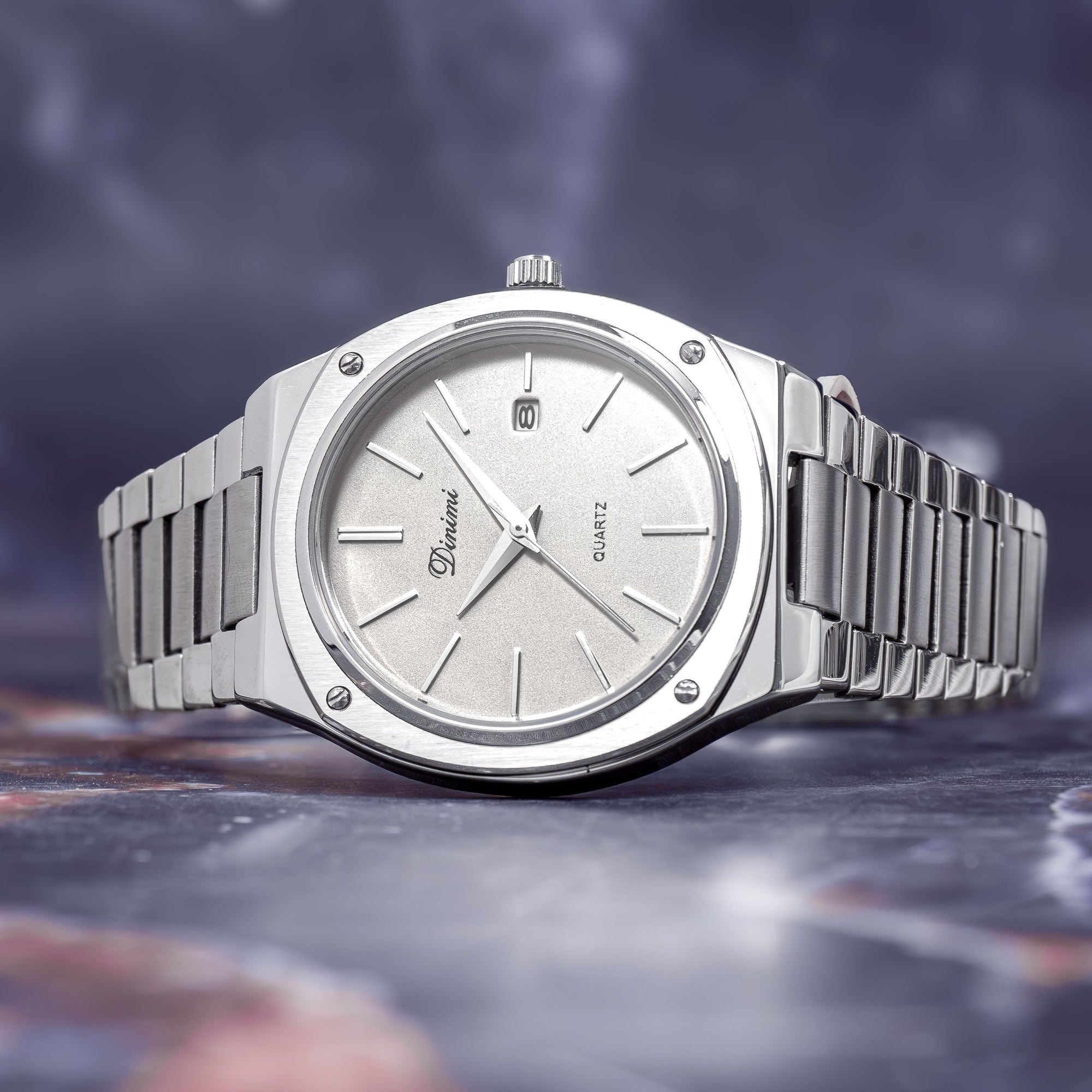 RELOJ DINIMI ACERO ORIGINAL COLOR VERDE-BLANCO Y PLATEADO| DIN-5, DIN-6, DIN-7