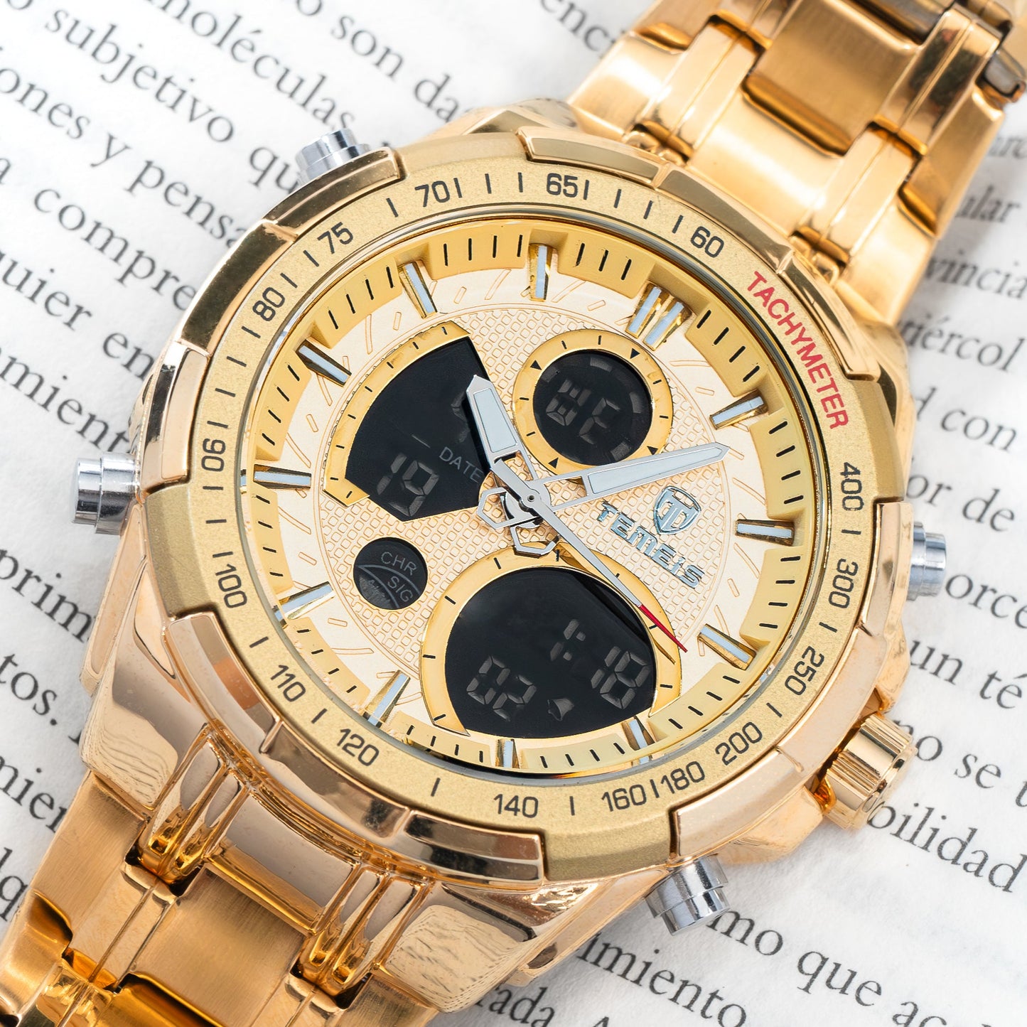 RELOJ TEMEIS ORIGINAL 8113 AZUL NEGRO DORADO AMARILLO PLATEADO | TEM-6, TEM-7, TEM-8, TEM-9, TEM-10