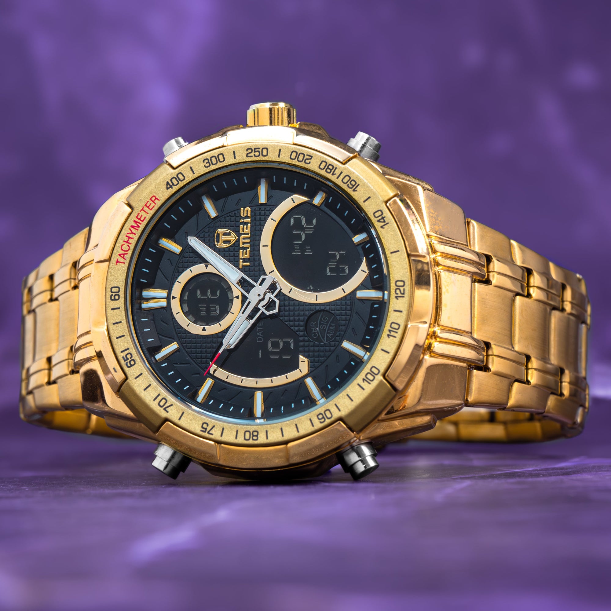 RELOJ TEMEIS ORIGINAL 8113 AZUL NEGRO DORADO AMARILLO PLATEADO | TEM-6, TEM-7, TEM-8, TEM-9, TEM-10