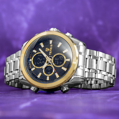 RELOJ TEMEIS ORIGINAL 3202 | 8117  PLATEADO NEGRO DORADO CASUAL | TEM-11, TEM-12, TEM-13, TEM-14, TEM-15, TEM-16