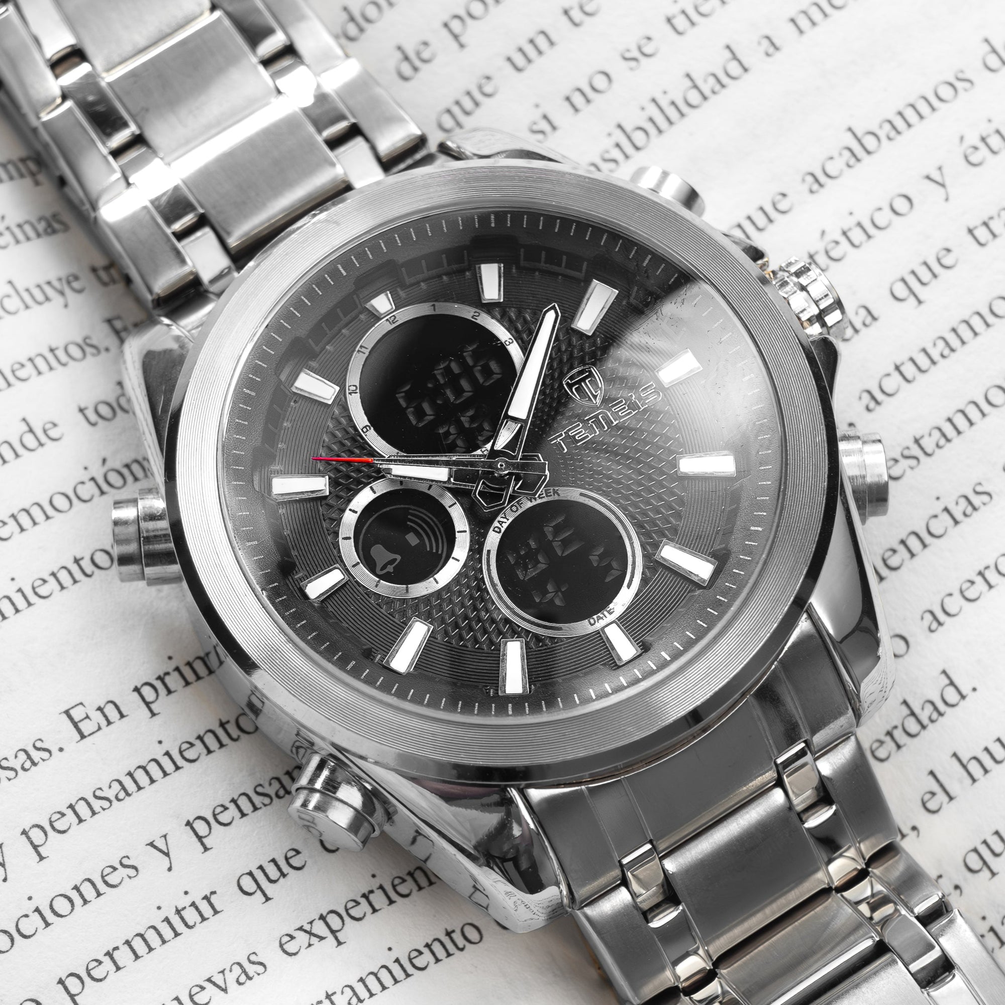 RELOJ TEMEIS ORIGINAL 3202 | 8117  PLATEADO NEGRO DORADO CASUAL | TEM-11, TEM-12, TEM-13, TEM-14, TEM-15, TEM-16