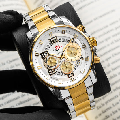 RELOJ PANZER ORIGINAL - ELEGANTE PLATEADO DORADO Y NEGRO | PAN-1, PAN-2, PAN-3
