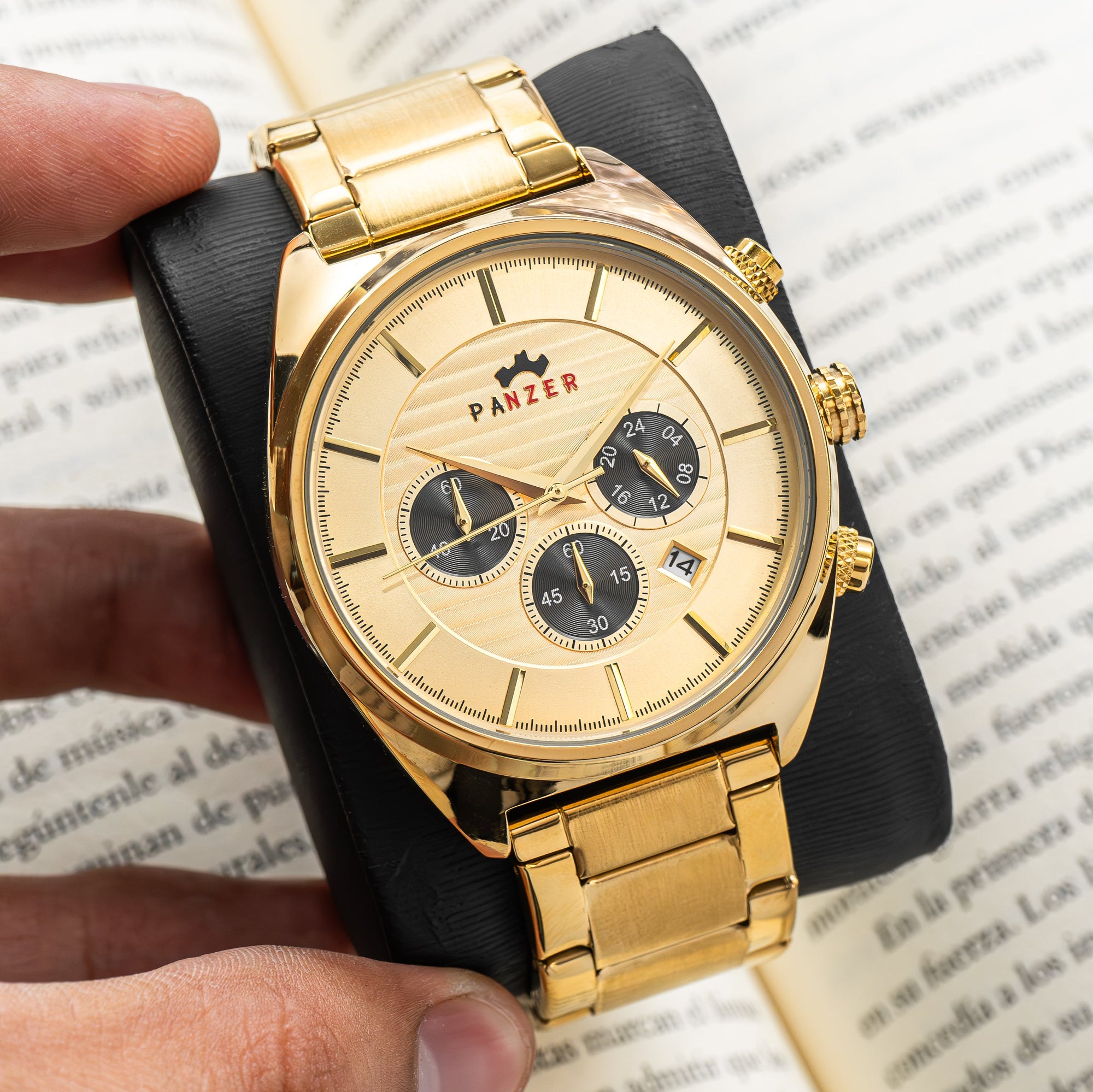 RELOJ PANZER ORIGINAL - ELEGANTE PLATEADO NEGRO Y DORADO | PAN-4, PAN-5, PAN-6