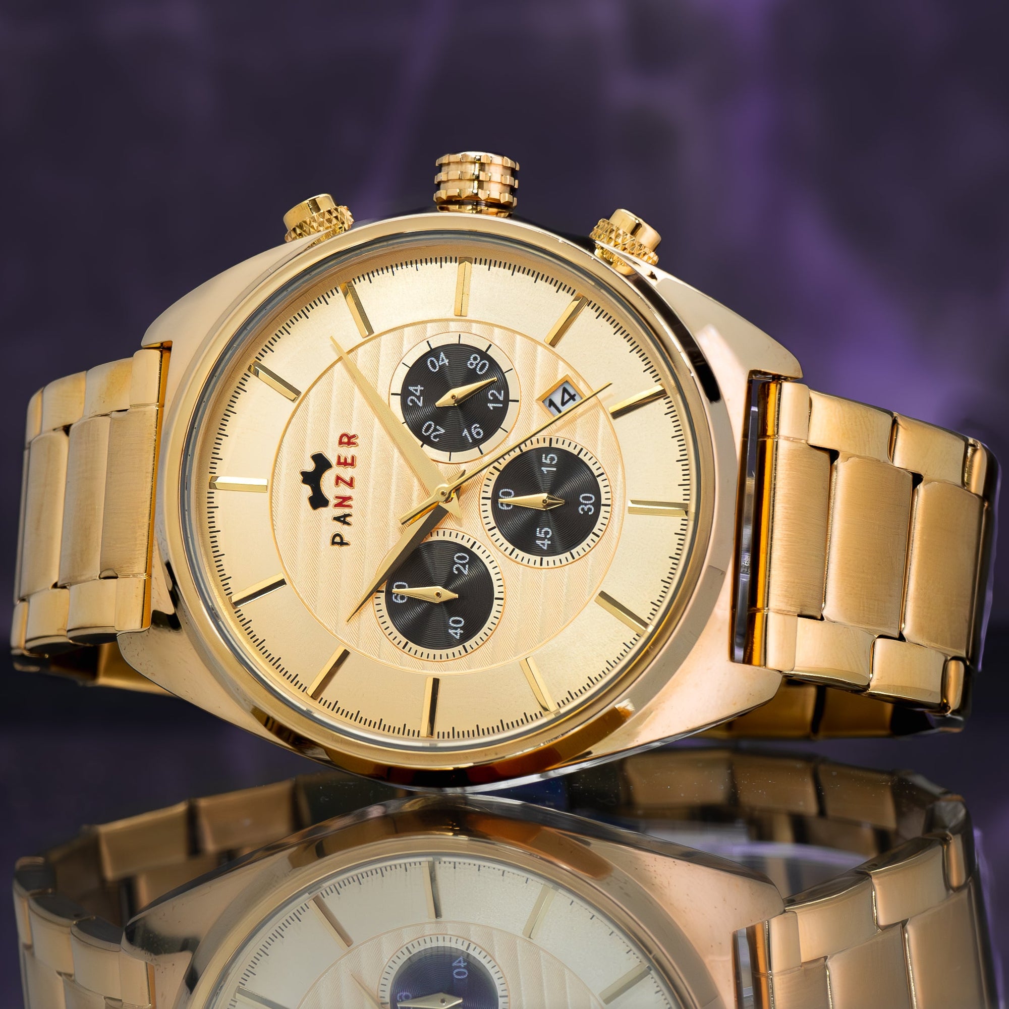 RELOJ PANZER ORIGINAL - ELEGANTE PLATEADO NEGRO Y DORADO | PAN-4, PAN-5, PAN-6