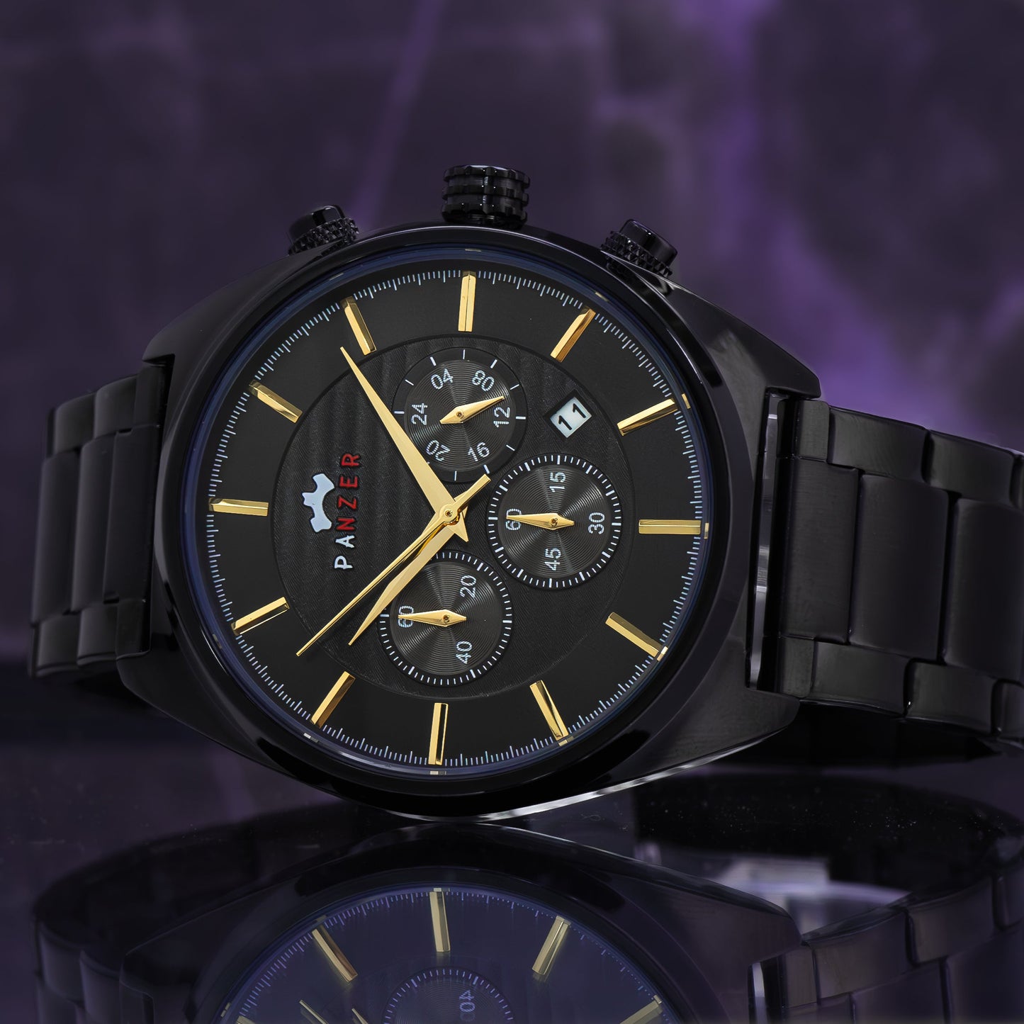 RELOJ PANZER ORIGINAL - ELEGANTE PLATEADO NEGRO Y DORADO | PAN-4, PAN-5, PAN-6