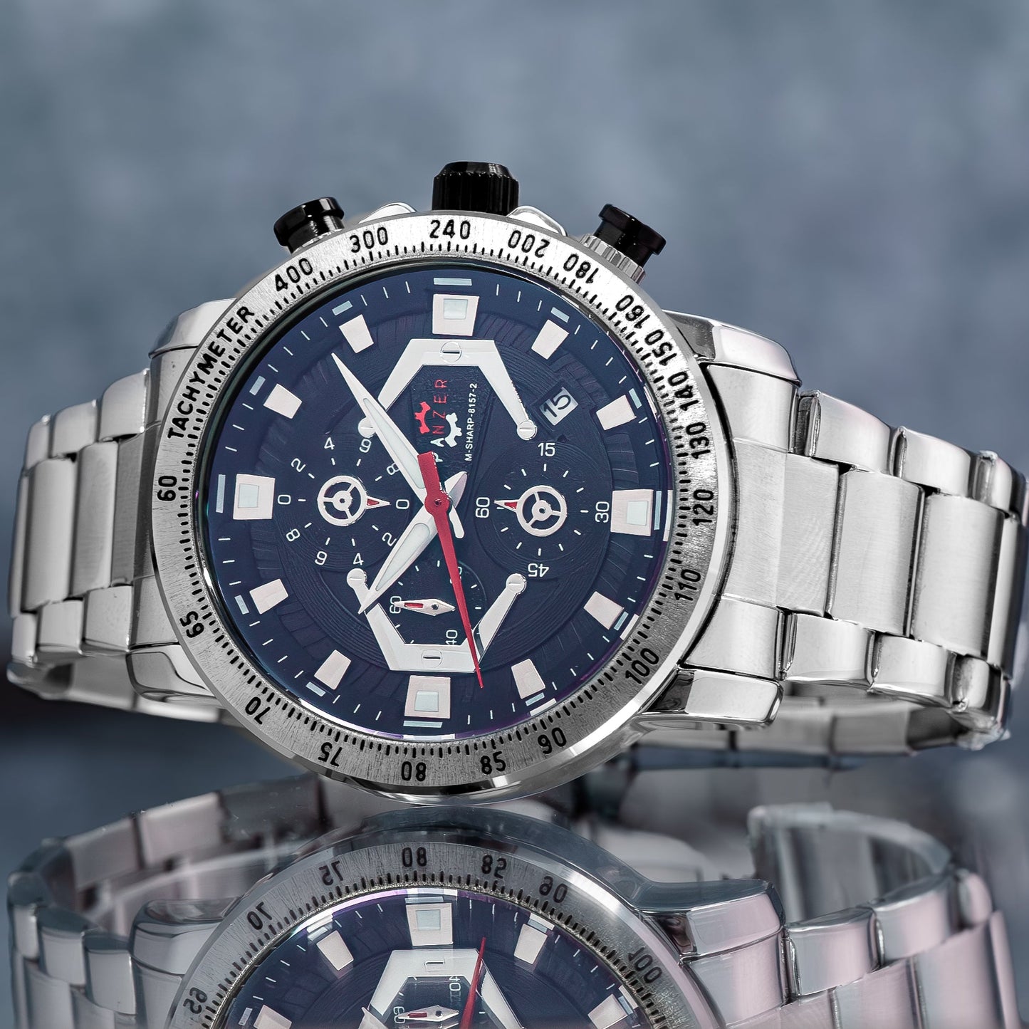 RELOJ PANZER ORIGINAL - ELEGANTE PLATEADO NEGRO Y DORADO | PAN-7, PAN-8, PAN-9