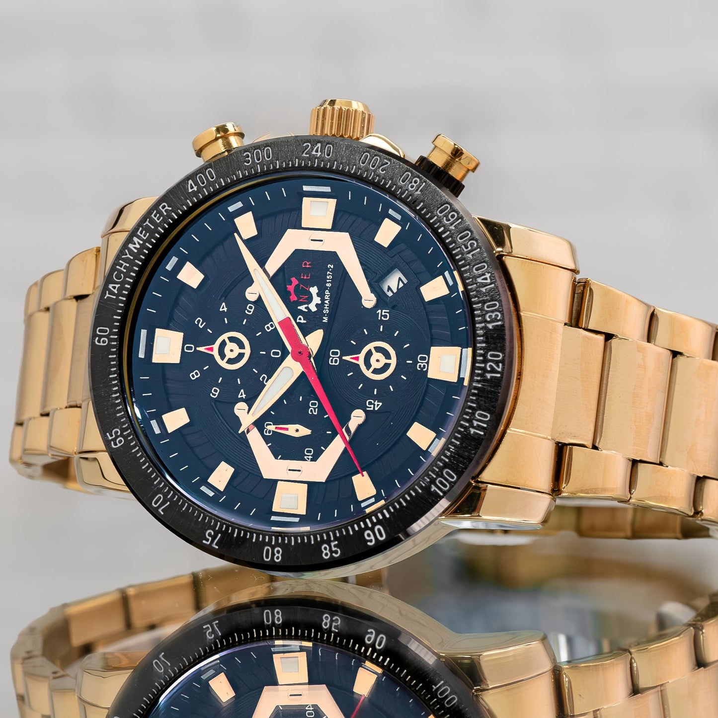 RELOJ PANZER ORIGINAL - ELEGANTE PLATEADO NEGRO Y DORADO | PAN-7, PAN-8, PAN-9