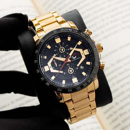 RELOJ PANZER ORIGINAL - ELEGANTE PLATEADO NEGRO Y DORADO | PAN-7, PAN-8, PAN-9