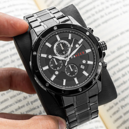RELOJ PANZER ORIGINAL - ELEGANTE PLATEADO NEGRO Y BLANCO | PAN-12