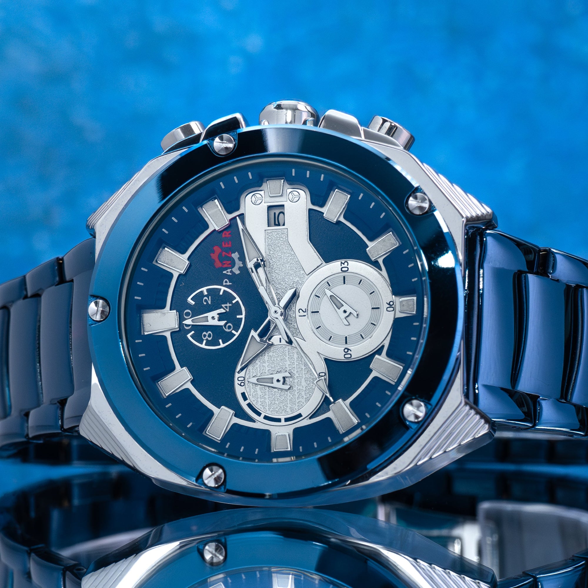 RELOJ PANZER ORIGINAL - ELEGANTE AZUL Y DORADO | PAN-16, PAN-17, PAN-18