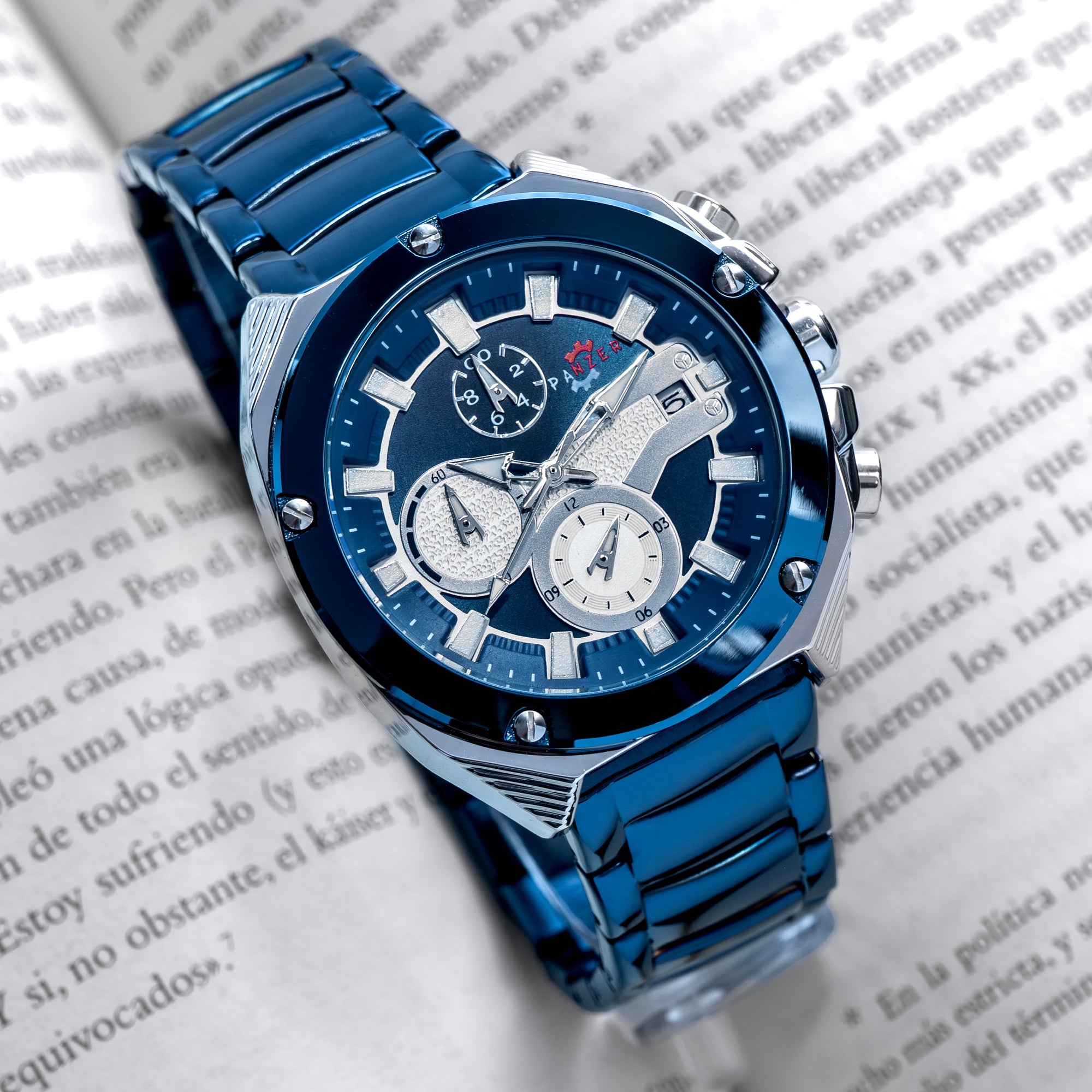 RELOJ PANZER ORIGINAL - ELEGANTE AZUL Y DORADO | PAN-16, PAN-17, PAN-18