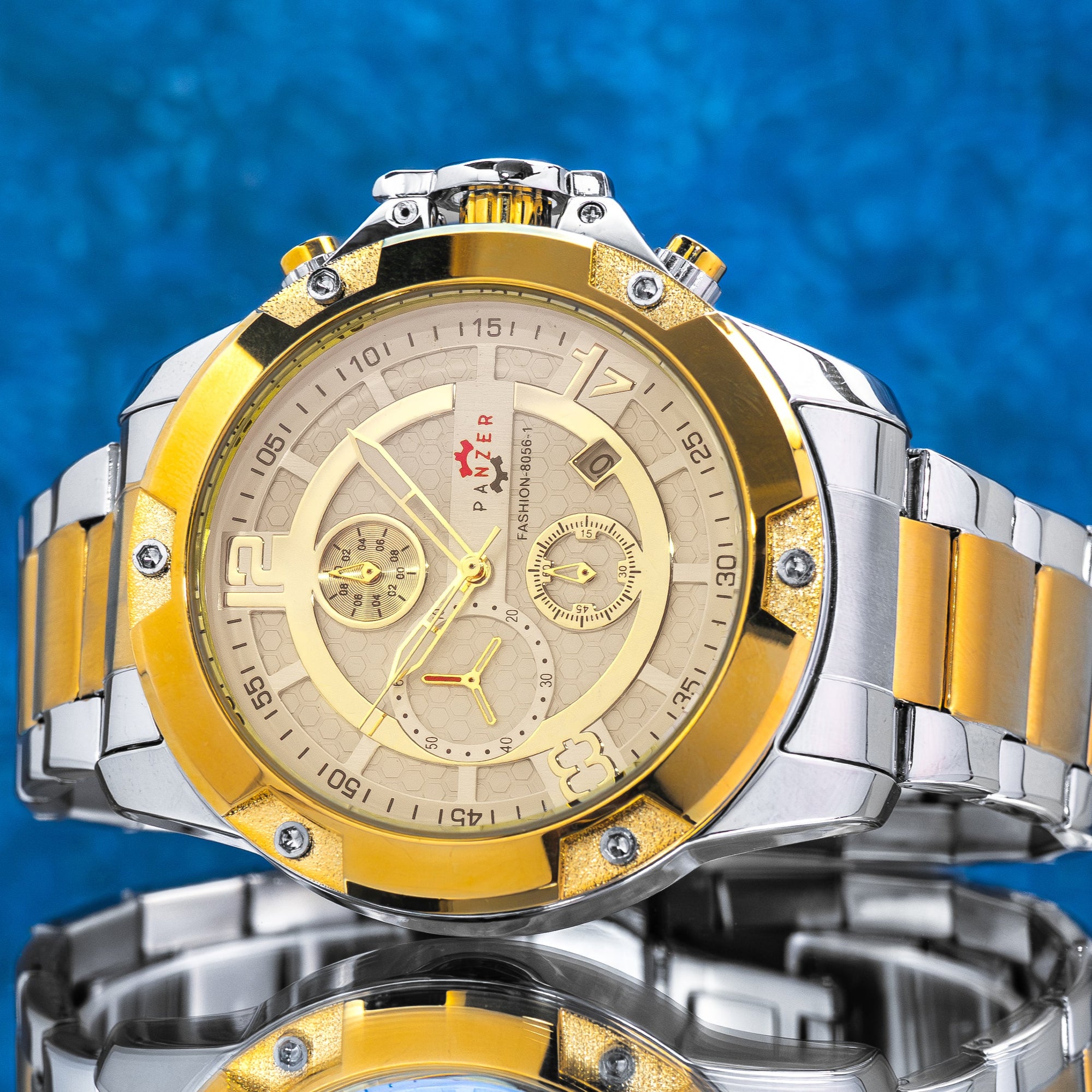 RELOJ PANZER ORIGINAL - ELEGANTE PLATEADO Y DORADO| PAN-22, PAN-23, PAN-24, PAN-25