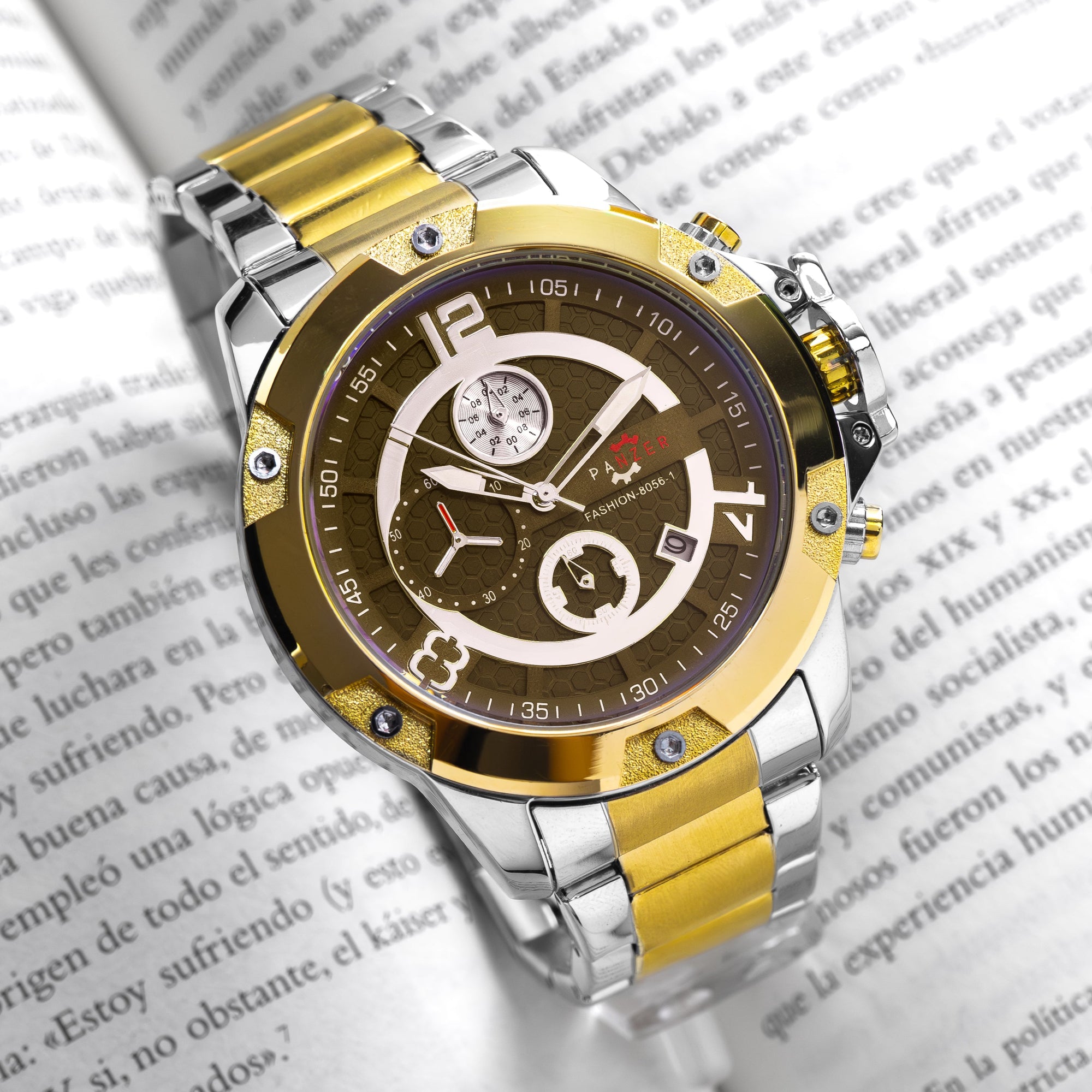 RELOJ PANZER ORIGINAL - ELEGANTE PLATEADO Y DORADO| PAN-22, PAN-23, PAN-24, PAN-25