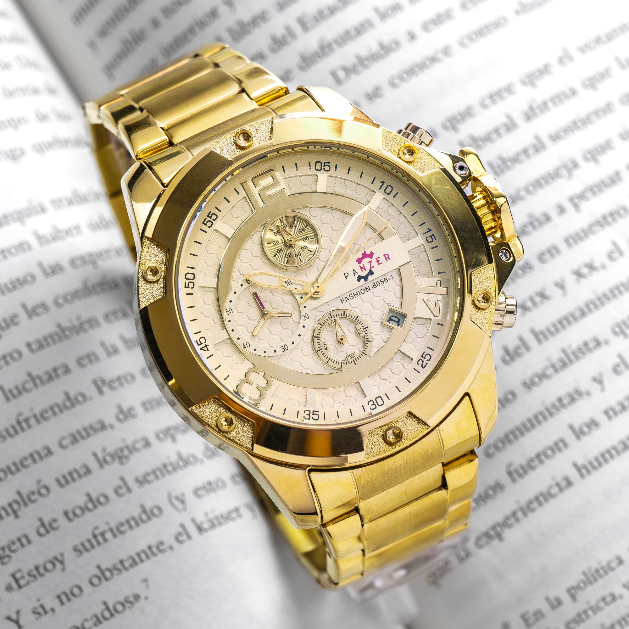 RELOJ PANZER ORIGINAL - ELEGANTE PLATEADO Y DORADO| PAN-22, PAN-23, PAN-24, PAN-25