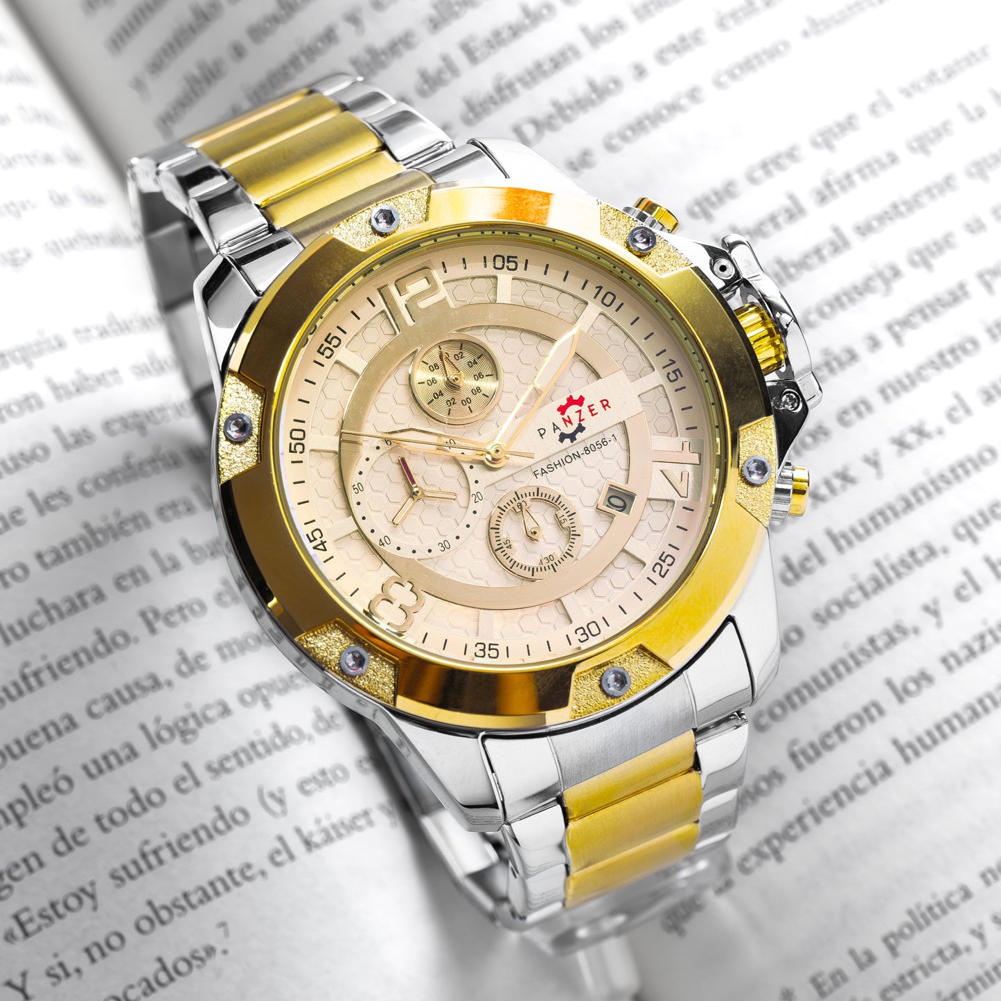 RELOJ PANZER ORIGINAL - ELEGANTE PLATEADO Y DORADO| PAN-22, PAN-23, PAN-24, PAN-25
