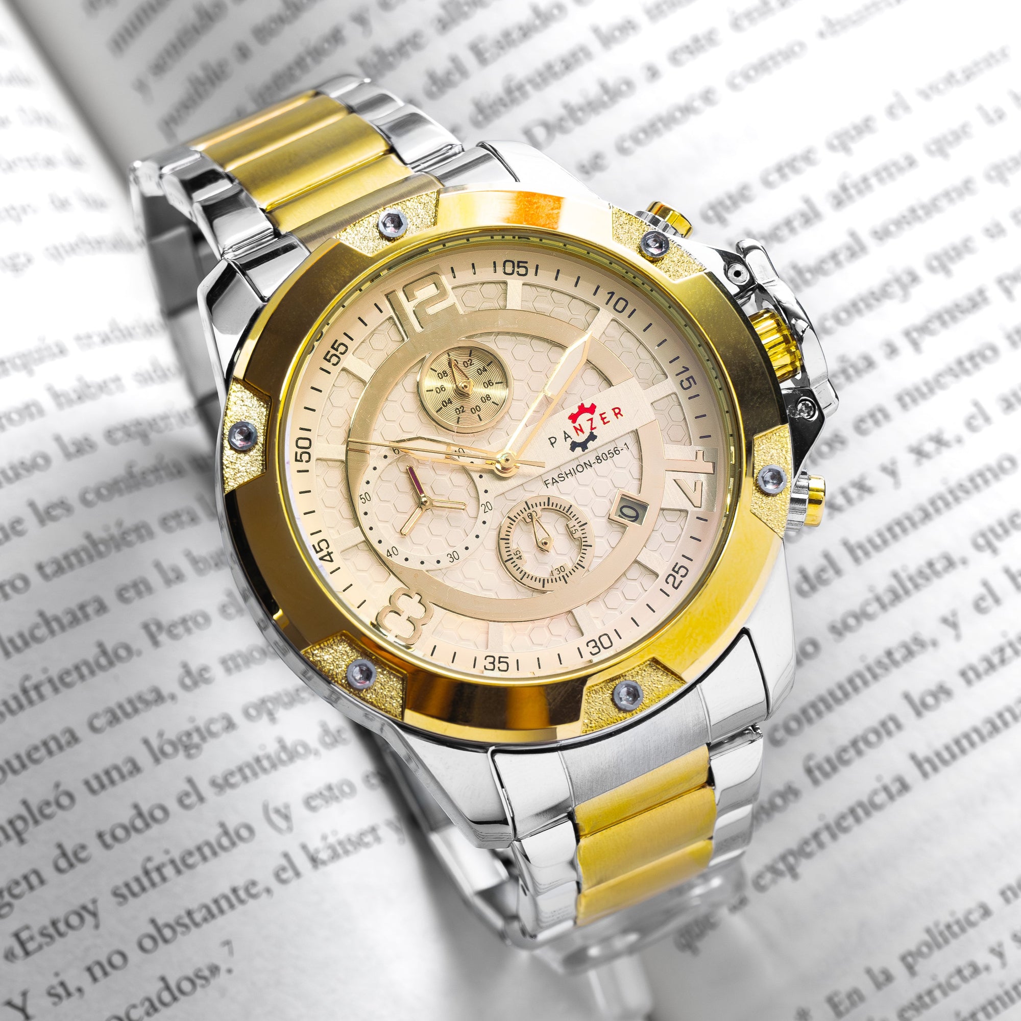 RELOJ PANZER ORIGINAL - ELEGANTE PLATEADO Y DORADO| PAN-22, PAN-23, PAN-24, PAN-25