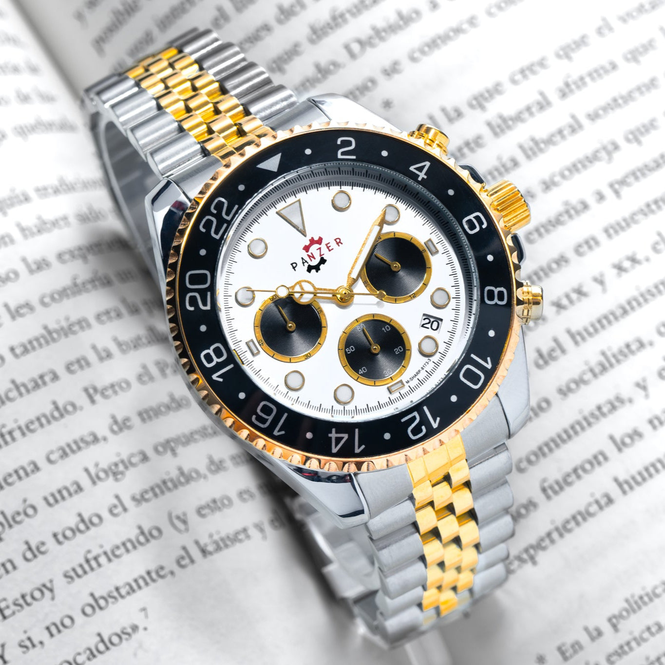 RELOJ PANZER ORIGINAL -  ELGANTE DORADO NEGRO Y PLATA | PAN-26, PAN-27, PAN-28, PAN-46