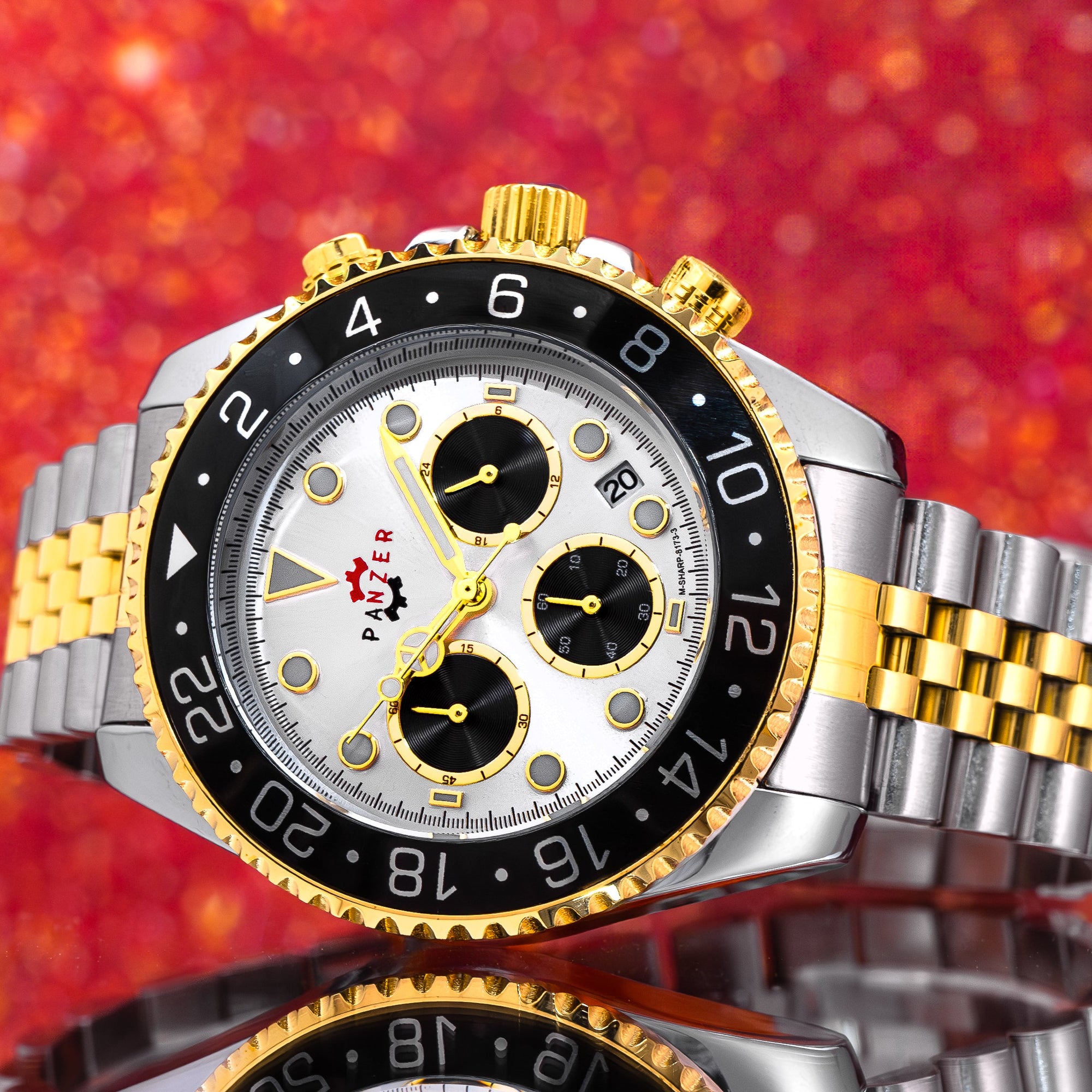 RELOJ PANZER ORIGINAL -  ELGANTE DORADO NEGRO Y PLATA | PAN-26, PAN-27, PAN-28, PAN-46