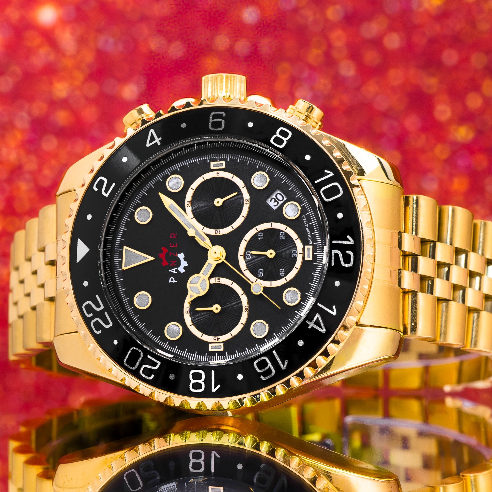 RELOJ PANZER ORIGINAL -  ELGANTE DORADO NEGRO Y PLATA | PAN-26, PAN-27, PAN-28, PAN-46