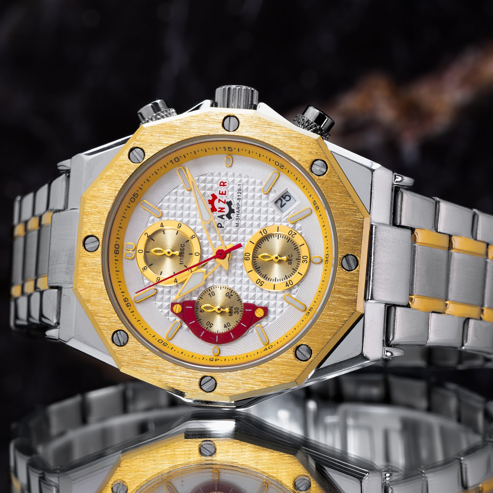 RELOJ PANZER ORIGINAL - ELEGANTE DORADO NEGRO BLANCO Y PLATEADO |  PAN-29, PAN-30, PAN-32
