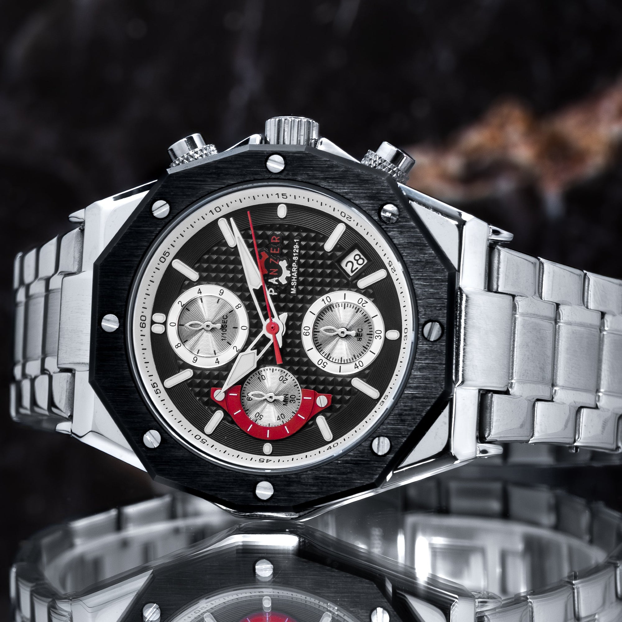 RELOJ PANZER ORIGINAL - ELEGANTE DORADO NEGRO BLANCO Y PLATEADO |  PAN-29, PAN-30, PAN-32