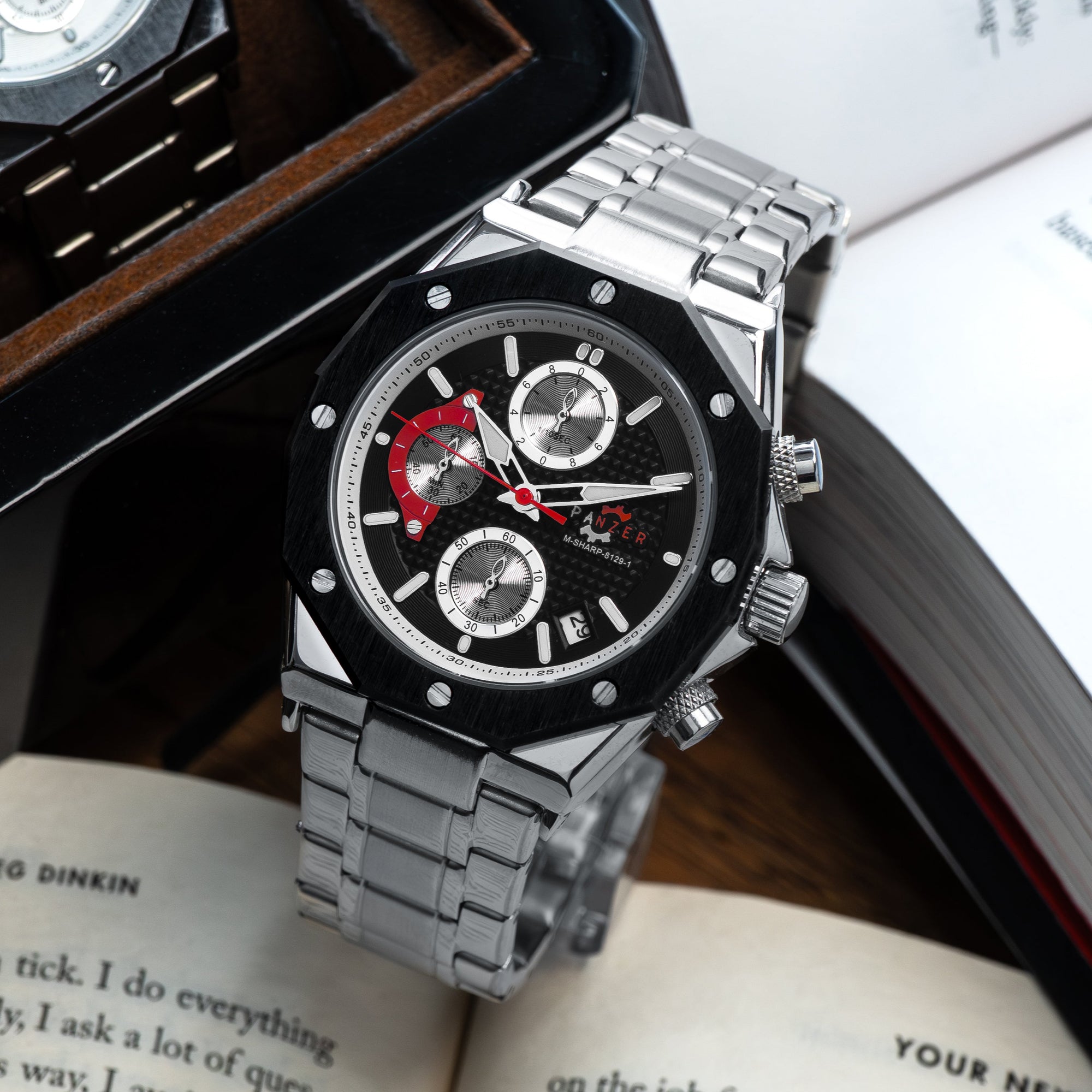 RELOJ PANZER ORIGINAL - ELEGANTE DORADO NEGRO BLANCO Y PLATEADO |  PAN-29, PAN-30, PAN-32