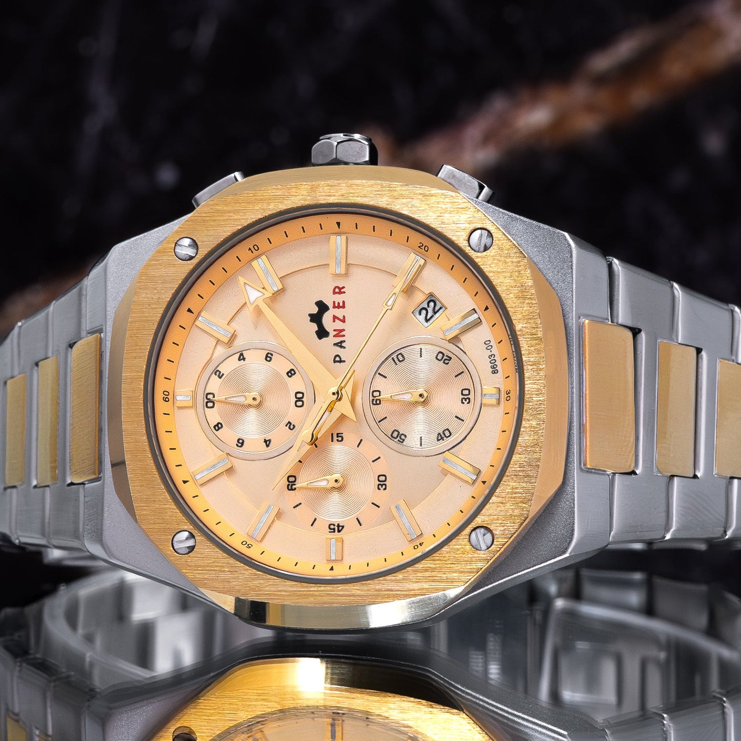 RELOJ PANZER ORIGINAL - ELEGANTE DORADO Y NEGRO |  PAN-37, PAN-38