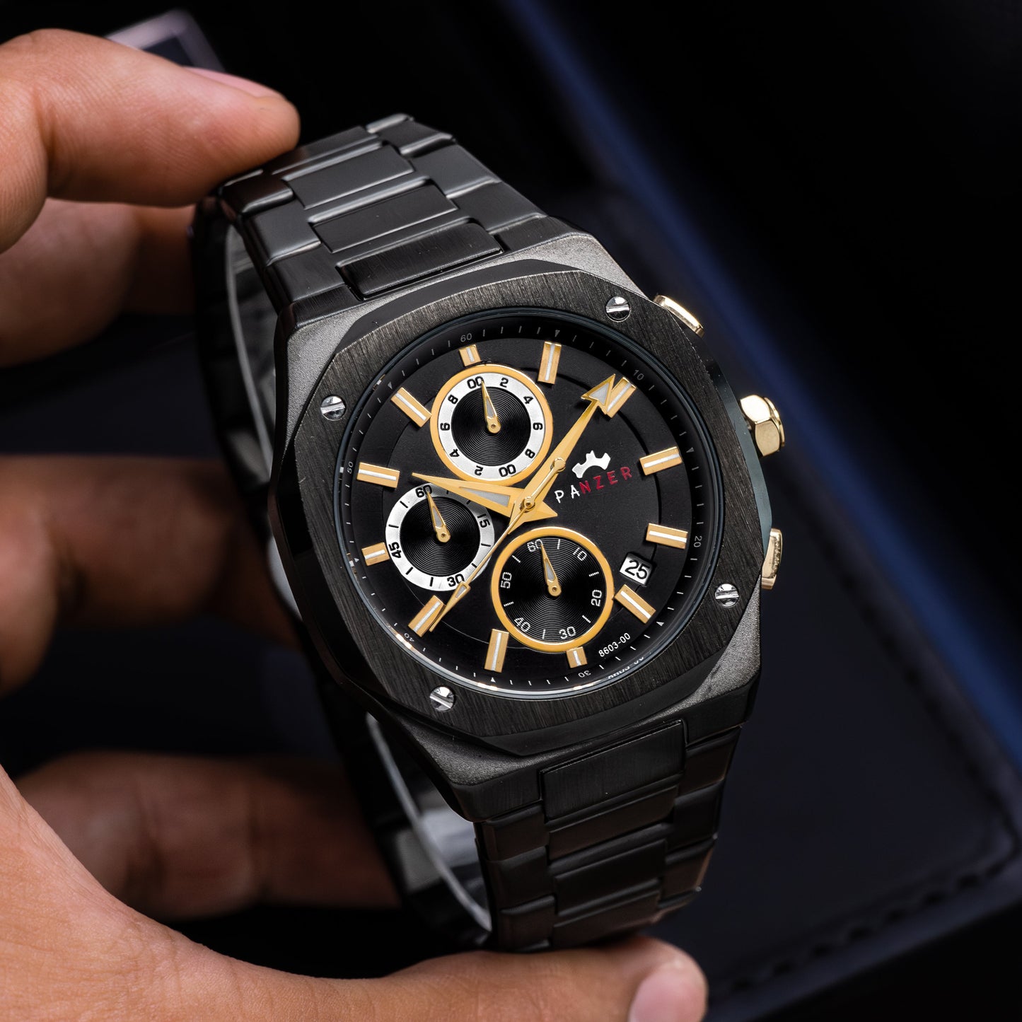 RELOJ PANZER ORIGINAL - ELEGANTE DORADO Y NEGRO |  PAN-37, PAN-38