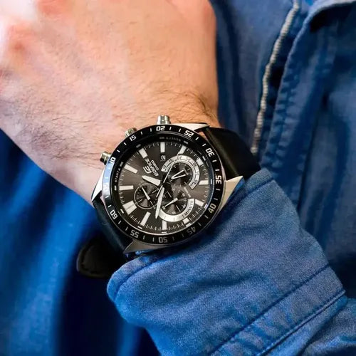 EFV-620 | RELOJ CASIO EDIFICE ORIGINAL CUERO NEGRO | EDI-OG-67