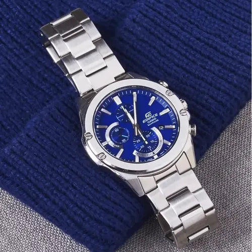 EFR-S567 | RELOJ CASIO EDIFICE ORIGINAL ACERO PLATEADO AZUL NEGRO | EDI-OG-50, EDI-OG-51, EDI-OG-52