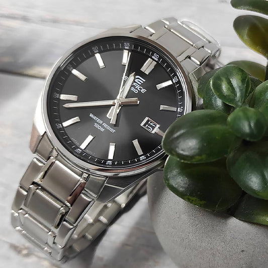 EFV-150D | RELOJ CASIO EDIFICE ORIGINAL ACERO NEGRO AZUL | EDI-OG-11,  EDI-OG-12