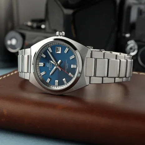 EFB-109D | RELOJ CASIO EDIFICE ORIGINAL ACERO NEGRO AZUL PLATEADO | EDI-OG-19, EDI-OG-20, EDI-OG-21