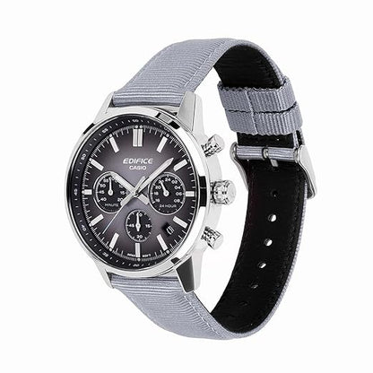 EFR-575 | RELOJ CASIO EDIFICE ORIGINAL ACERO CUERO GRIS NEGRO AZUL | EDI-OG-42, EDI-OG-43, EDI-OG-44