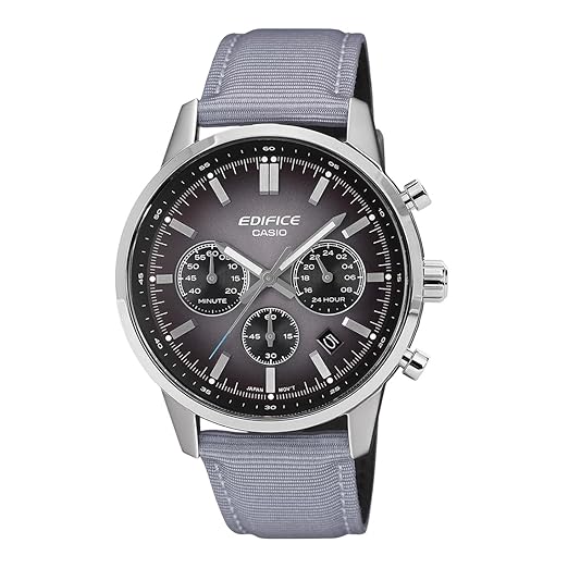 EFR-575 | RELOJ CASIO EDIFICE ORIGINAL ACERO CUERO GRIS NEGRO AZUL | EDI-OG-42, EDI-OG-43, EDI-OG-44