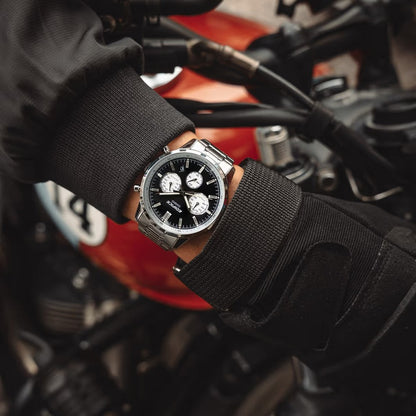 EFR-575 | RELOJ CASIO EDIFICE ORIGINAL ACERO CUERO GRIS NEGRO AZUL | EDI-OG-42, EDI-OG-43, EDI-OG-44
