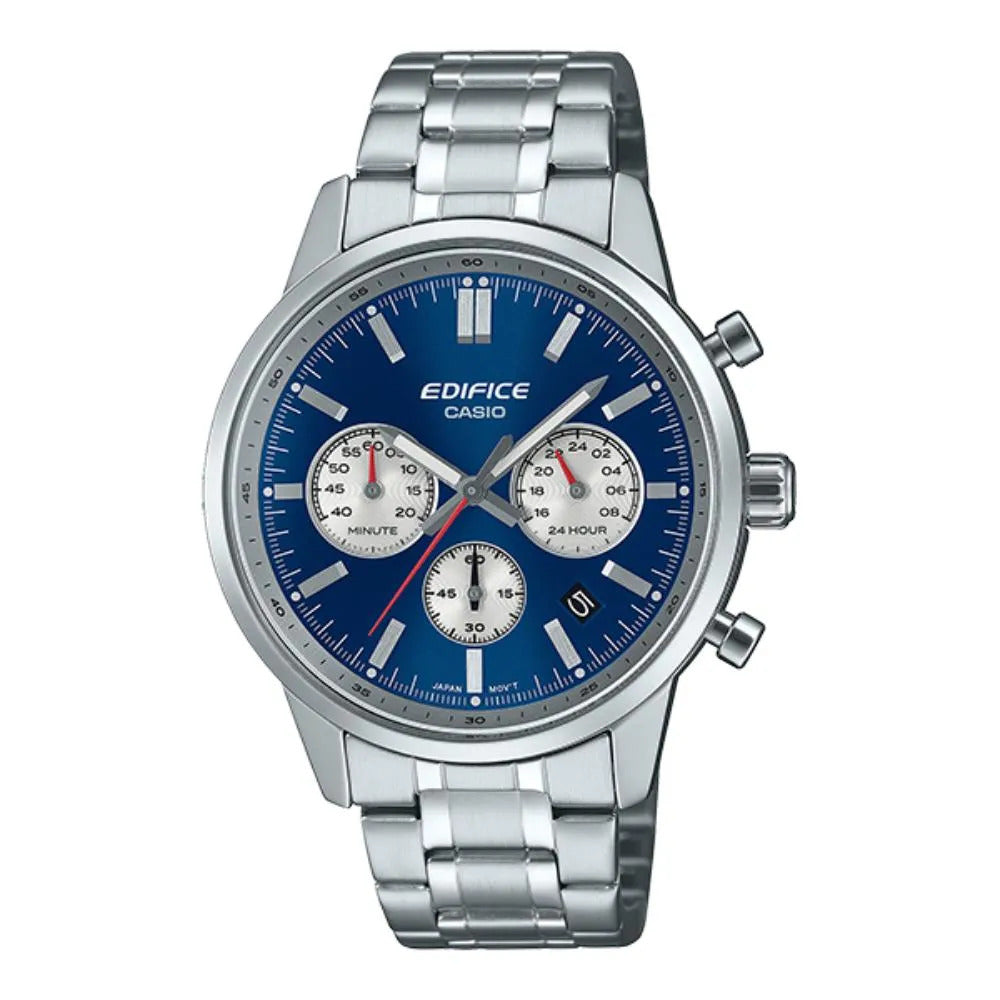 EFR-575 | RELOJ CASIO EDIFICE ORIGINAL ACERO CUERO GRIS NEGRO AZUL | EDI-OG-42, EDI-OG-43, EDI-OG-44