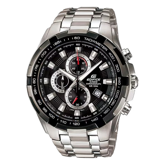 EF-539D | RELOJ CASIO EDIFICE ORIGINAL ACERO NEGRO AZUL | EDI-OG-17, EDI-OG-18