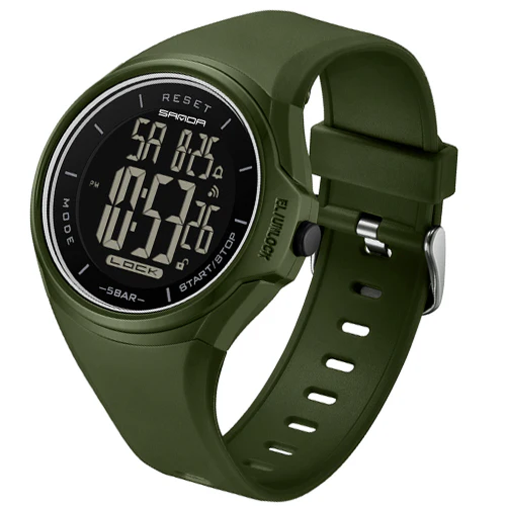 RELOJ SANDA ORIGINAL DEPORTIVO NEGRO Y VERDE 2131 | SAN-76 - SAN-77