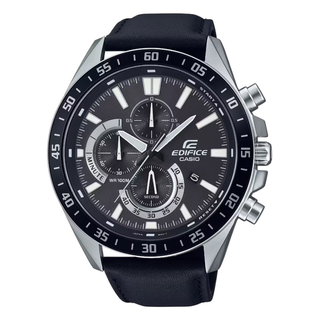 EFV-620 | RELOJ CASIO EDIFICE ORIGINAL CUERO NEGRO | EDI-OG-67