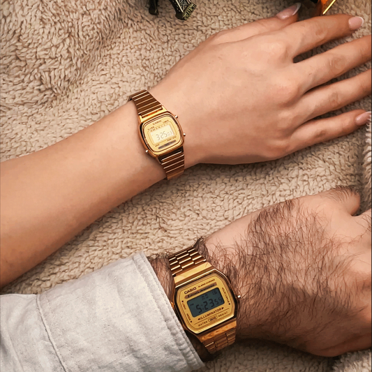 RELOJ CASIO PAREJA -  GOLD | SKU: G-S-129/G-S-364