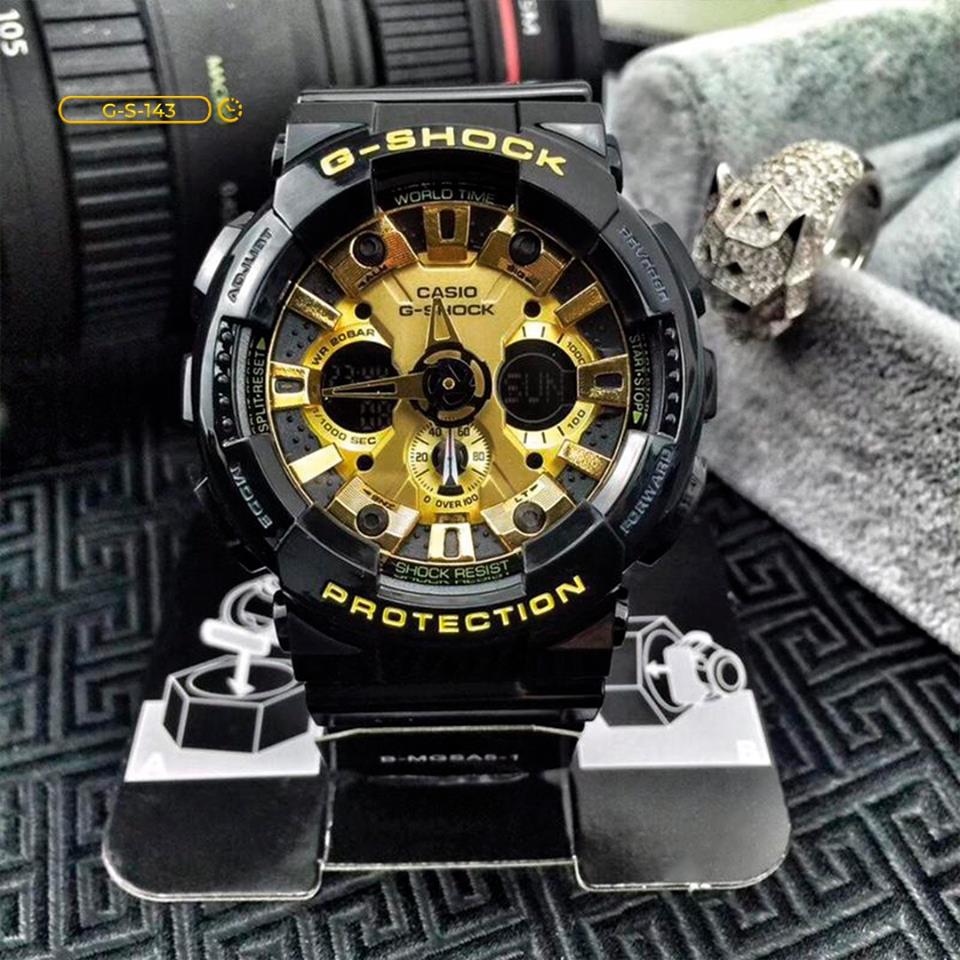 RELOJ G-SHOCK DEPORTIVO NEGRO ORO | G-S-143