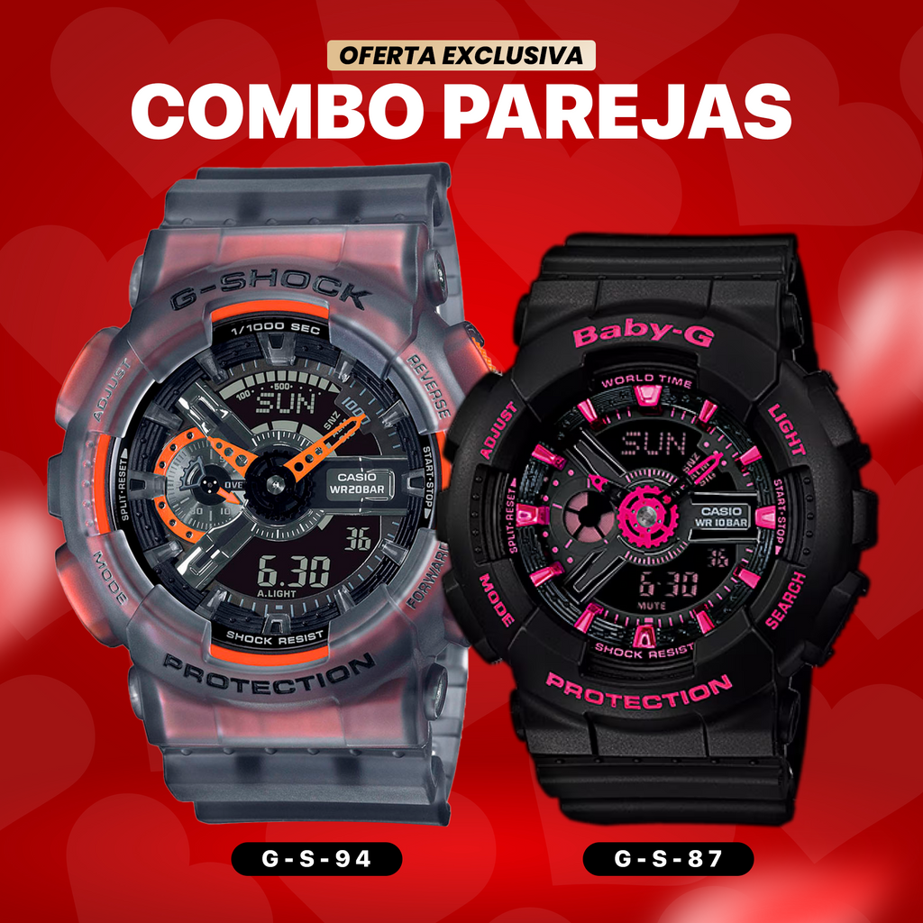 RELOJ DEPORTIVO G-SHOCK - PAREJA PINK/ORANGE #5  | SKU: G-S-94/G-S-87
