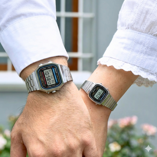 A168W / LA-670 | RELOJ CASIO DE ACERO PARA PAREJA | SKU: CAS-45/CAS-147