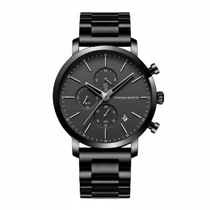 RELOJ ORIGINAL HANNAH MARTIN - CASUAL Y ELEGANTE - NEGRO CON ESLABONES | HAN - 100